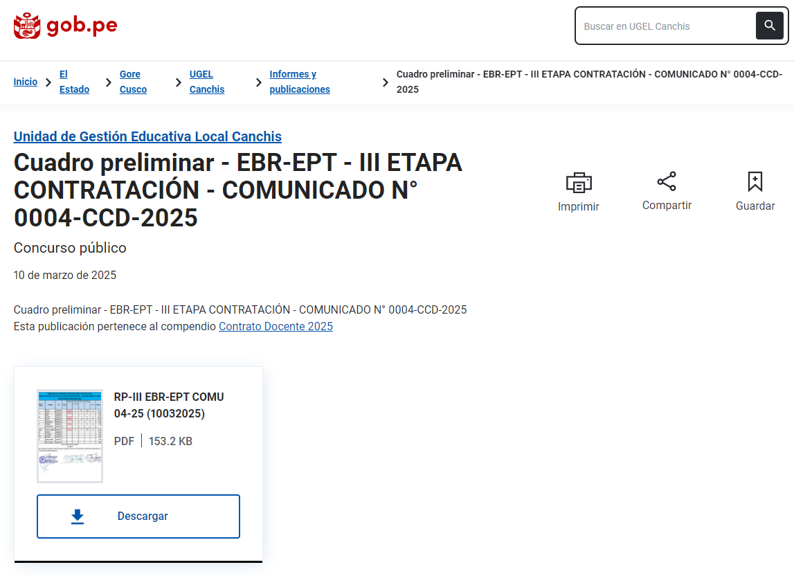 Cuadro preliminar - EBR-EPT - III ETAPA CONTRATACIÓN - COMUNICADO N° 0004-CCD-2025